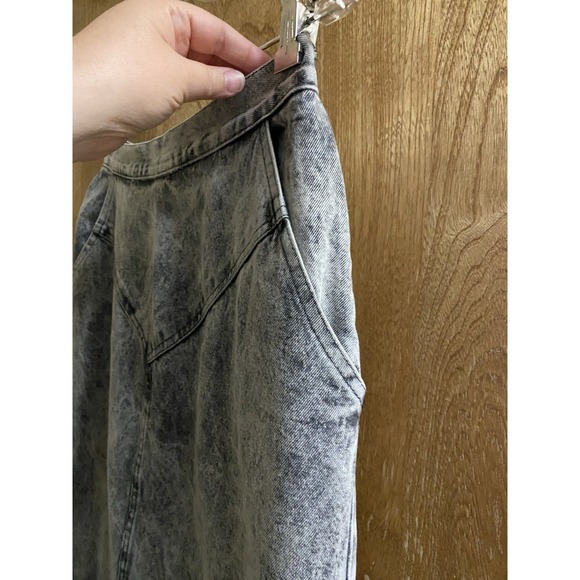 Vintage 80's Kayo of California Denim Gray Acid Wash Pencil Skirt Slit Sz 13/14 - Picture 5 of 11